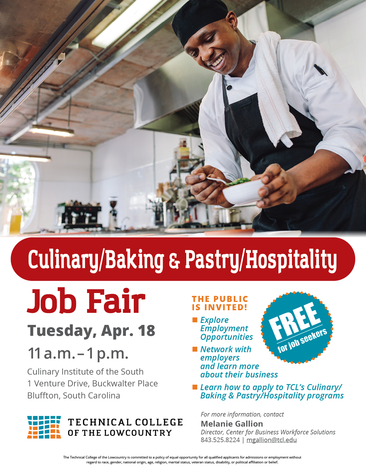 Job Fair: Culinary / Baking & Pastry / Hospitality - Technical College of  the Lowcountry