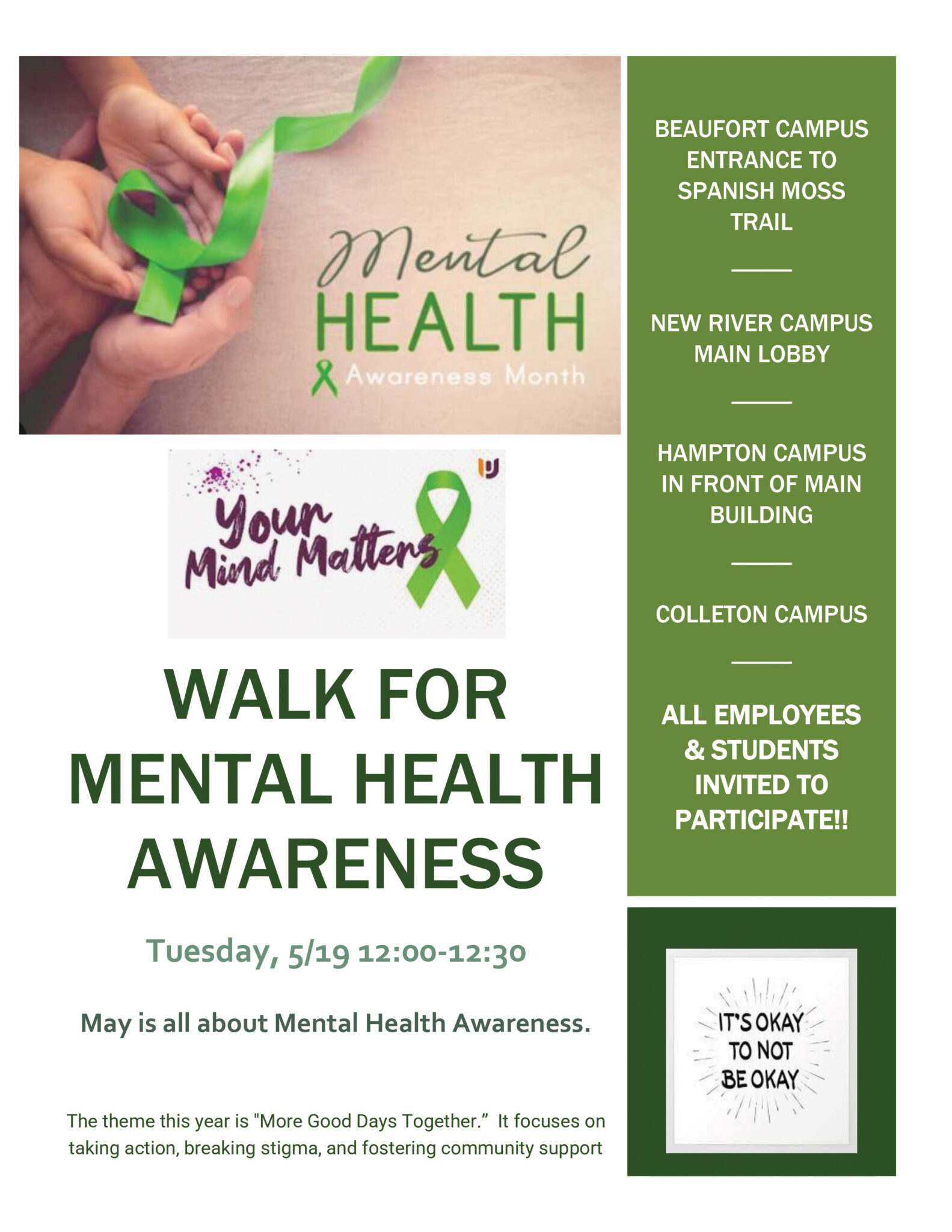 Walk for Mental Health Awareness - Technical College of the Lowcountry